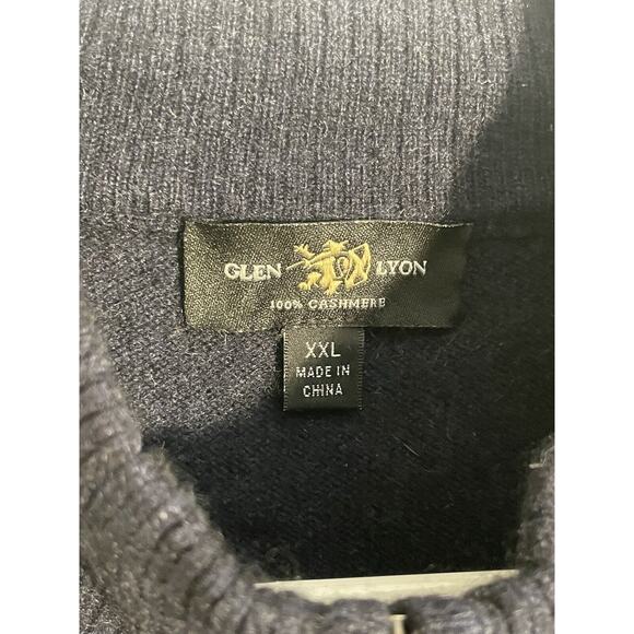 Glen Lyon Men's Cashmere Sweater Vest 1/2 Zip Navy XXL - Picture 5 of 7